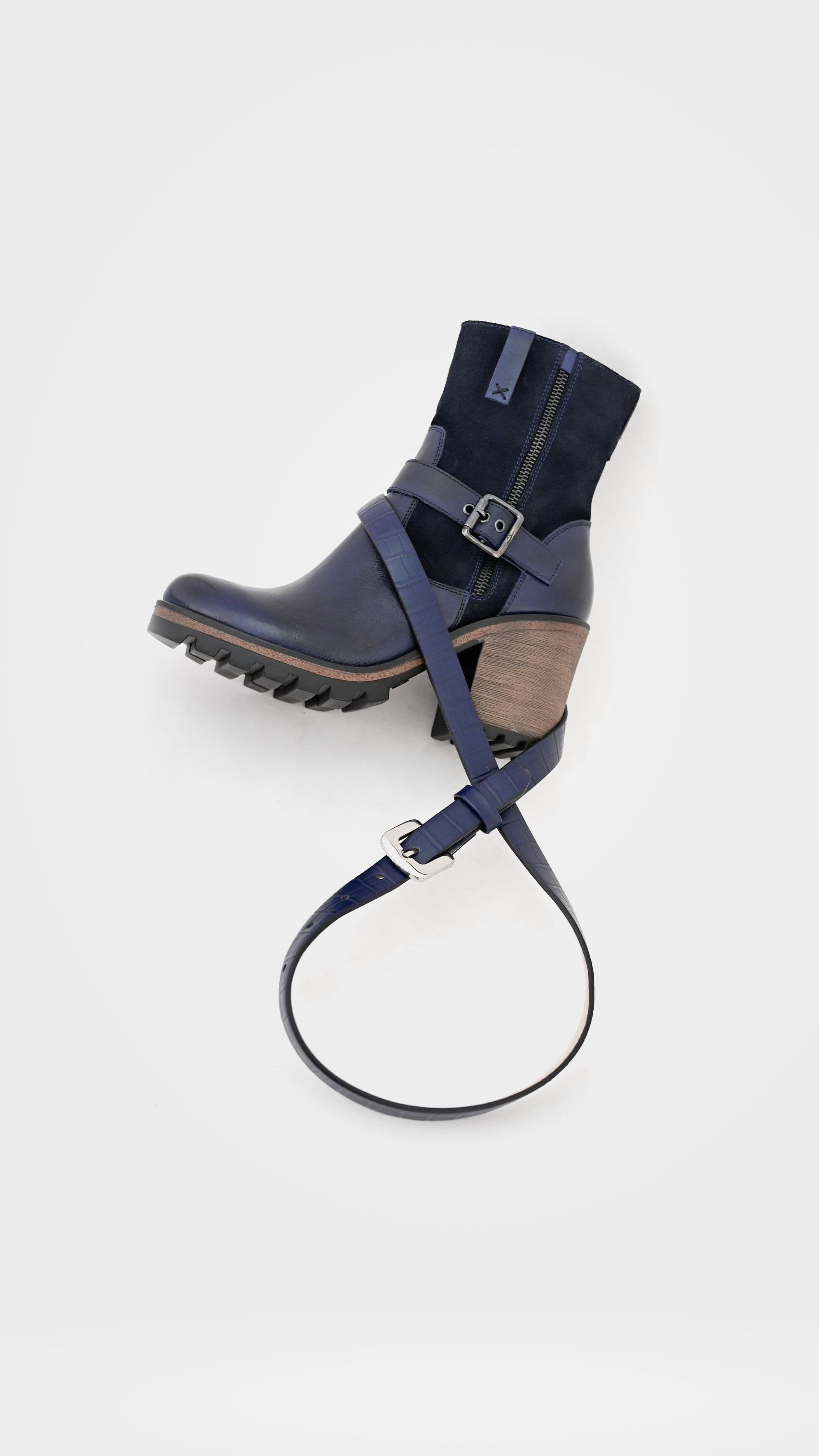 Blue Buckled Boot