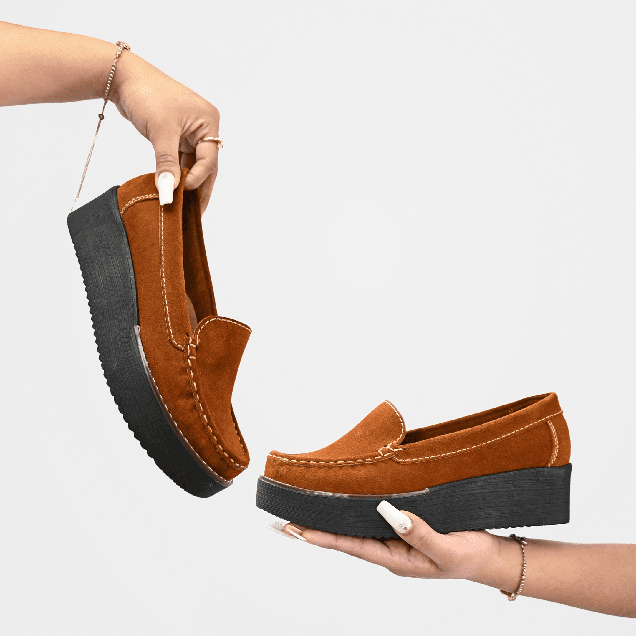 Suede Platform Moccasins