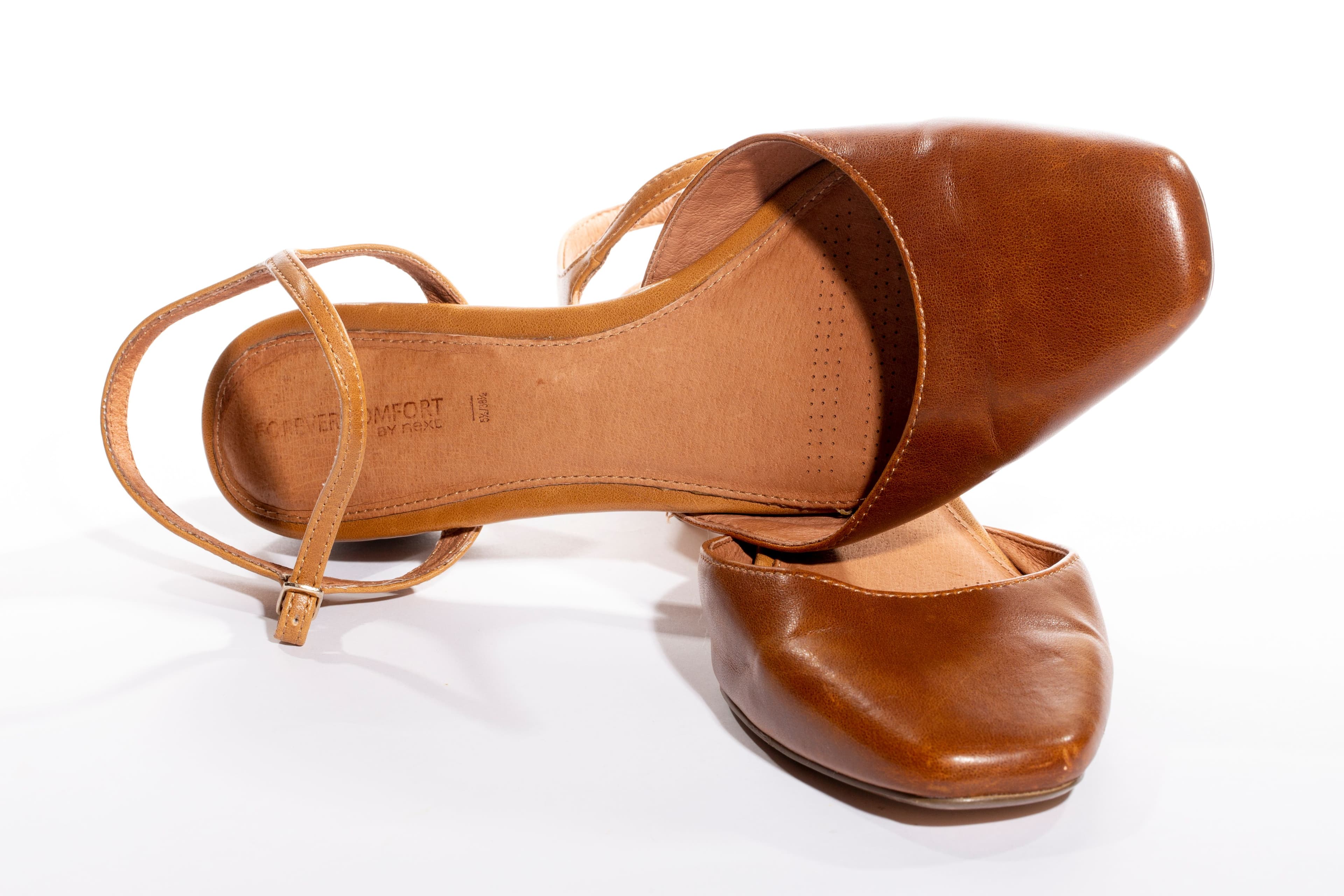 Cognac Strap Flats